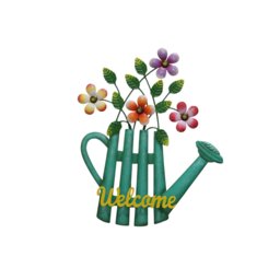 Indoor and Outdoor Floral Watering Can Sign Blue - Wilko - thumbnail 1