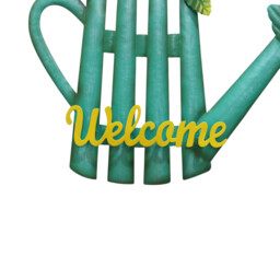 Indoor and Outdoor Floral Watering Can Sign Blue - Wilko - thumbnail 3