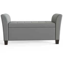 GFW Verona Grey Faux Leather Window Seat - Size: 56 x 107 x 41cm - Wilko - thumbnail 4