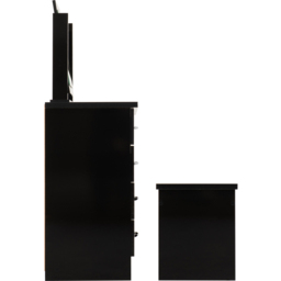 Seconique Nevada 4 Drawer Gloss Black Dressing Table Set with Mirror - Size: 40 x 100 x 77cm - Wilko - thumbnail 6