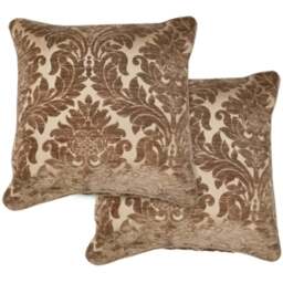 Serene Baroque Chocolate Cushion Cover 43 x 43cm - Brown - Wilko