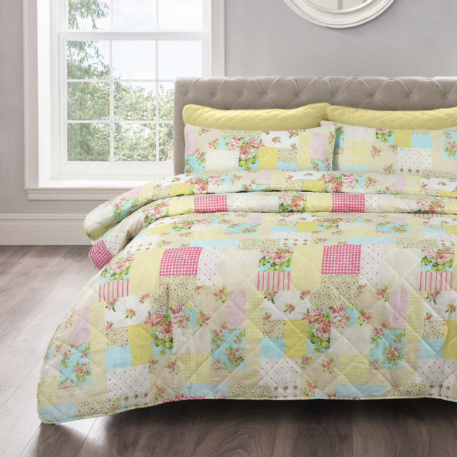 Velosso Double Candice Patchwork Bedspread Set - Multi - Wilko - image 1