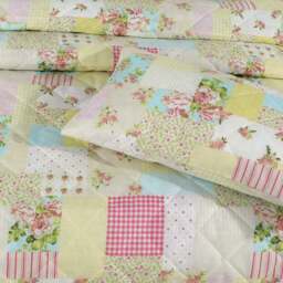 Velosso Double Candice Patchwork Bedspread Set - Multi - Wilko - thumbnail 3
