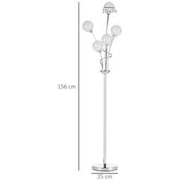 Portland Crystal Floor Lamps - Size: 34 x 25 x 156cm - Silver - Wilko - thumbnail 6