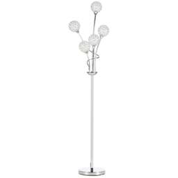 Portland Crystal Floor Lamps - Size: 34 x 25 x 156cm - Silver - Wilko