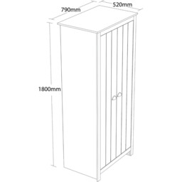Lexington 2 Door White Wardrobe - Wilko - thumbnail 4