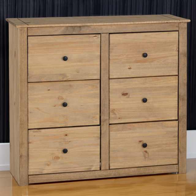 Seconique Panama 6 Drawer Natural Wax Chest of Drawers - Brown - Wilko - image 1