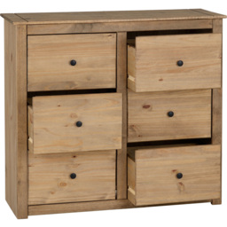 Seconique Panama 6 Drawer Natural Wax Chest of Drawers - Brown - Wilko - thumbnail 5