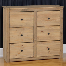 Seconique Panama 6 Drawer Natural Wax Chest of Drawers - Brown - Wilko - thumbnail 1