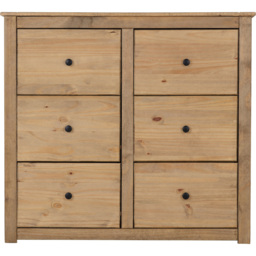 Seconique Panama 6 Drawer Natural Wax Chest of Drawers - Brown - Wilko - thumbnail 4