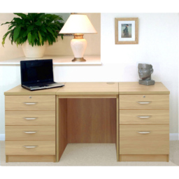 R White Cabinets 7 Drawer Light Brown Set-09 Desk - Size: 72.8 x 155.8 x 54cm - Wilko - thumbnail 5