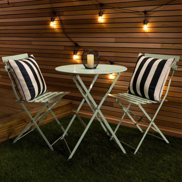 Charles Bentley Folding Metal Bistro Set Heritage Green - Size: 2 Seater - Wilko - image 1