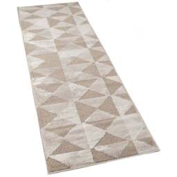 Desire Rugs Hamilton Mocha Geometric Triangle Mosaic Rug 60 x 220cm - Size: 220 x 60 x 1.3cm - Brown - Wilko - thumbnail 1
