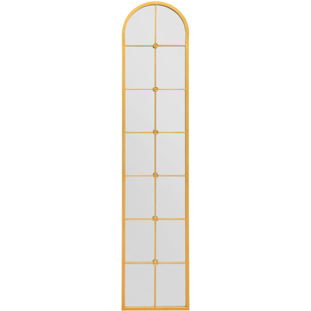 MirrorOutlet The Arcus Gold Framed Arched Leaner Garden Wall Mirror 190 x 40cm - Size: 190 x 40 x 3cm - Wilko - image 1