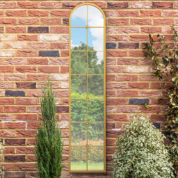 MirrorOutlet The Arcus Gold Framed Arched Leaner Garden Wall Mirror 190 x 40cm - Size: 190 x 40 x 3cm - Wilko - thumbnail 3