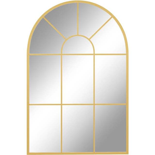 Portland Gold Tone Arched Window Wall Mirror 91 x 60cm - Wilko - image 1