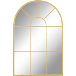 Portland Gold Tone Arched Window Wall Mirror 91 x 60cm - Wilko - thumbnail 1