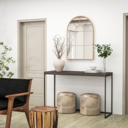 Portland Gold Tone Arched Window Wall Mirror 91 x 60cm - Wilko - thumbnail 6