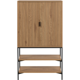 Florence Jaipur 2 Door 2 Shelf Wild Oak Storage Cabinet - Black - Furniture To Go - Wilko - thumbnail 4