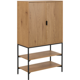 Florence Jaipur 2 Door 2 Shelf Wild Oak Storage Cabinet - Black - Furniture To Go - Wilko - thumbnail 3