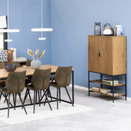 Florence Jaipur 2 Door 2 Shelf Wild Oak Storage Cabinet - Black - Furniture To Go - Wilko - thumbnail 7