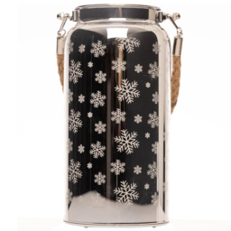 Shatchi Snowflakes Silver Decorated Christmas Jar Lantern 20cm - Size: 20 x 10 x 2.1cm - Wilko - thumbnail 3