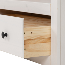 Seconique Panama Single Drawer 3 Shelf White and Natural Wax Bookcase - Wilko - thumbnail 7