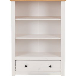 Seconique Panama Single Drawer 3 Shelf White and Natural Wax Bookcase - Wilko - thumbnail 4