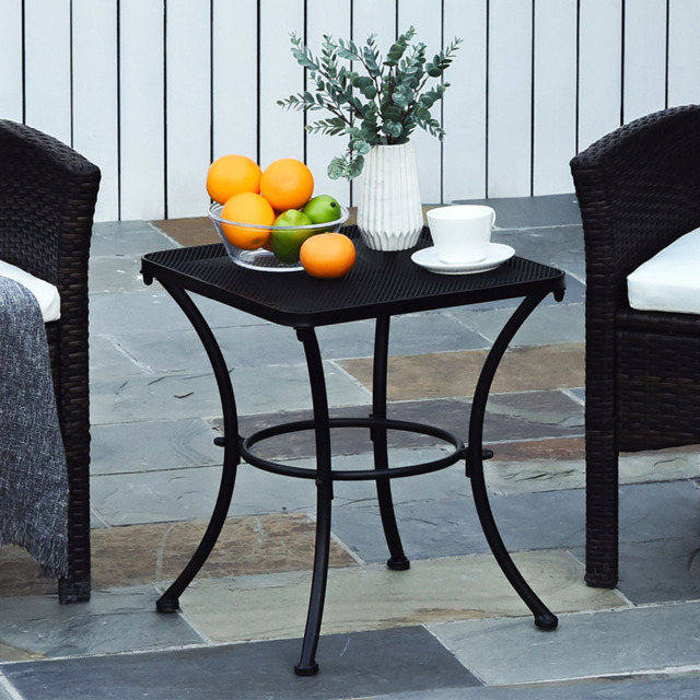 Outsunny Black Metal Square Outdoor Bistro Table - Size: 45 x 45 x 50cm - Wilko - image 1