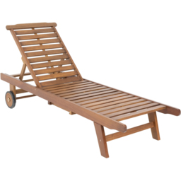 Charles Bentley Acacia Wooden Sun Lounger - Size: L199 x W70 x H89cm - Cream - Wilko - thumbnail 3