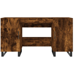 vidaXL 2 Door Modern Desk Smoked Oak - Size: 75 x 140 x 50cm - Brown - Wilko - thumbnail 7