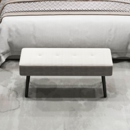 Portland Cream White End of Bed Bench with Thick Padding - Size: 45 x 36 x 100cm - Wilko - thumbnail 4