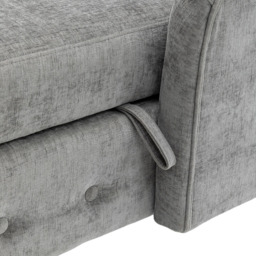 Living and Home Grey Left Hand Chenille Chaise Lounge with Storage - Size: Single - Cream - Wilko - thumbnail 6