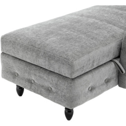 Living and Home Grey Left Hand Chenille Chaise Lounge with Storage - Size: Single - Cream - Wilko - thumbnail 7