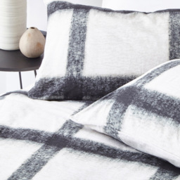 Yard Mohair Check Single Natural and Black Duvet Cover Set - Multi - Yard Living - Wilko - thumbnail 3