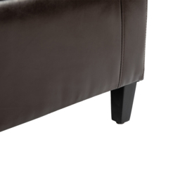 Portland Brown PU Leather Ottoman Storage Bench - Wilko - thumbnail 4