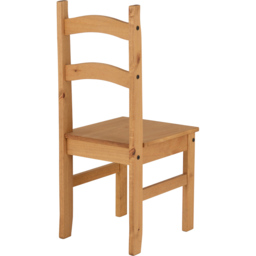 Seconique Budget Mexican Set of 2 Distressed Waxed Pine Dining Chair - Brown - Wilko - thumbnail 7