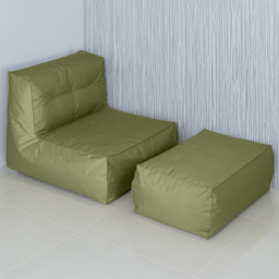 Kaikoo Khaki Lounger with Footstool - Size: Single Seater - Wilko - thumbnail 1
