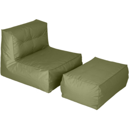 Kaikoo Khaki Lounger with Footstool - Size: Single Seater - Wilko - thumbnail 3