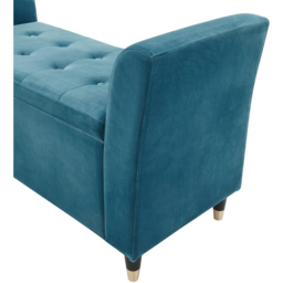 GFW Genoa Teal Blue Upholstered Window Seat With Storage - Size: 41 x 107 x 58cm - Wilko - thumbnail 7