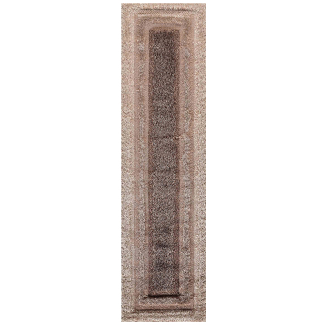 Desire Rug Modern Bronze Bordered Shimmer Soft Shaggy Area Rug 60 x 220cm - Desire Rugs - Wilko - image 1