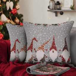 Noel Square Multicolour Xmas Gonks Cotton Chenille Cushion - Size: 43 x 43 x 1cm - Wilko - thumbnail 5