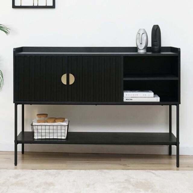Huxley 2 Door 3 Shelf Black Sideboard - Wilko - image 1