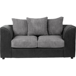 Luxor 2 Seater Black and Grey Jumbo Cord Scatter Back Sofa - Multi - Wilko - thumbnail 3