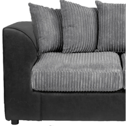 Luxor 2 Seater Black and Grey Jumbo Cord Scatter Back Sofa - Multi - Wilko - thumbnail 4