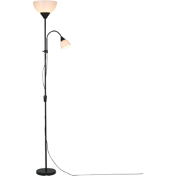 Lighting Collection Hale 2 Way Frosted Shade Black Mother Child Floor Lamp - Size: 13 x 23.5 x 41.5cm - Matt Black - Wilko - thumbnail 4