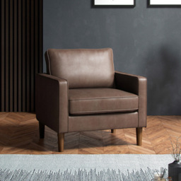 Bexhill 5 Seater Brown Faux Leather Sofa Suite - Wilko - thumbnail 7