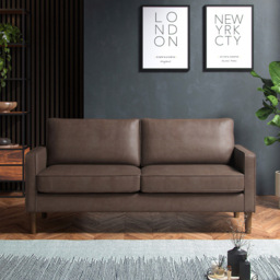 Bexhill 5 Seater Brown Faux Leather Sofa Suite - Wilko - thumbnail 6