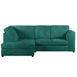 Luxor 4 Seater Teal Jumbo Cord L-Shape Left Hand Corner Sofa - Green - Wilko - thumbnail 3