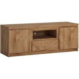 Florence Fribo 2 Door Single Drawer Golden Ribbeck Oak Wide TV Cabinet - Size: 45 x 135 x 51cm - Brown - Wilko - thumbnail 3